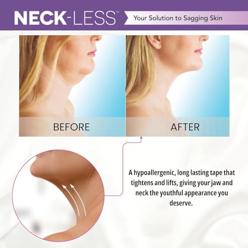 NECK-LESS Face Lift Strips - 16-Hour Waterproof Jawline Tape (25 Strips)