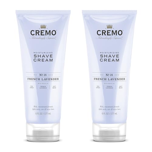 Cremo Barber Grade Original & French Lavender Shave Creams, 6 Fl Oz (2 Packs Each)