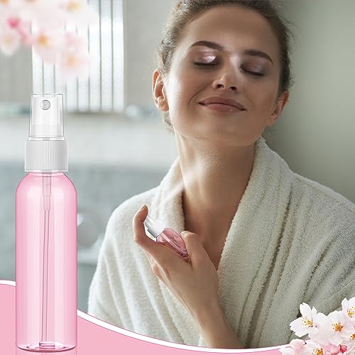 Tanlade 100 Pcs 2oz Refillable Mini Spray Bottles - Clear Plastic Mist Sprayers for Travel & Cosmetic Use
