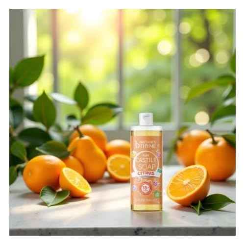 Brittanie's Pure Castile Liquid Soap Citrus ? 2 Pack (32oz Each) | Natural, Organic, Multi-Purpose Soap for Body, Face, Home & Pets | Vegan, Sulfate-Free, Made in USA