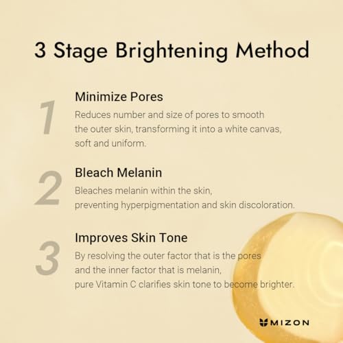 MIZON Real Vitamin C Ampoule, Pure Vitamin C, No Water Added,10 Ingredients, Nutrition, Face Moisturizer (0.51 fl. Oz)
