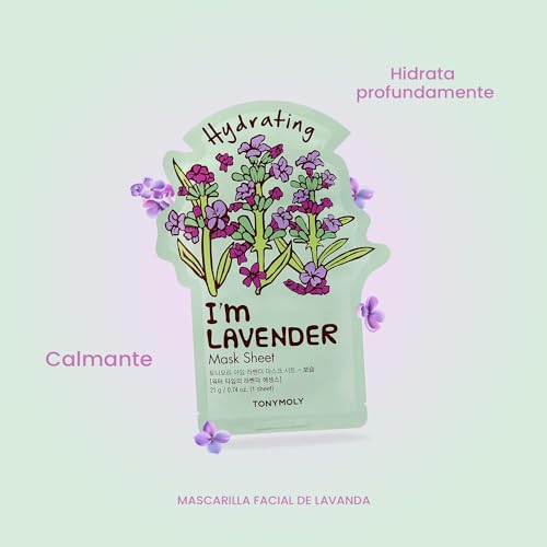 TONYMOLY I'm Real Lavender Hydrating Mask Sheet, Pack of 1