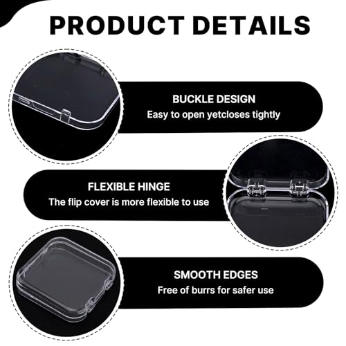 Nektron 12 Pack Acrylic Nail Storage Boxes with Double-Sided Tape, Clear Organizer for Press-On Nails