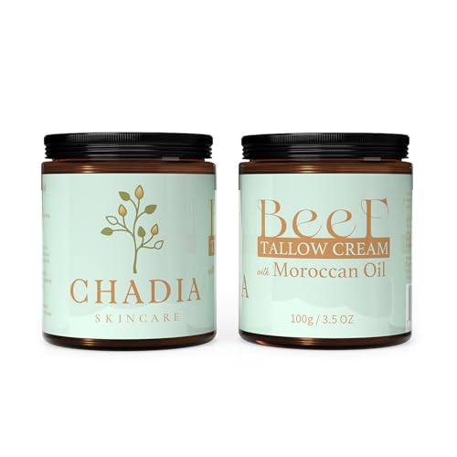 Beef Tallow Cream with Moroccan Oil 100g (3.5 oz) | Whipped Beef Tallow for Skin, Face & Body | Deep Hydration Moisturizer with Shea Butter, Coconut Oil & Beeswax ? For Dry, Sensitive & Irritated Skin