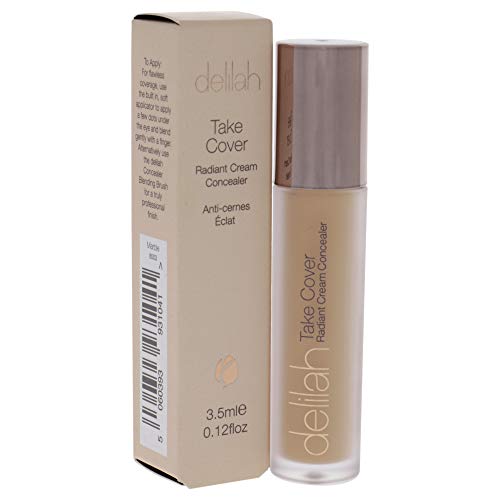 delilah - Take Cover Radiant Cream Concealer - Marble - Easily Blendable, Hydrating, Long-Lasting, Light Reflecting, Imperfections Corrector - Enriched with Vitamin E - Medium to Full Coverage-0.12 Oz