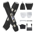 Hatteker 4 in 1 Multifunctional Dual - Head Body Hair Trimmer for Men, IPX7 Waterproof Groin & Body Hair Groomer, Rechargeable Body Electric Shaver Razor