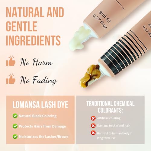 Lash Color Kit Black Instant Eyelash Color Kit, 8-Minute DIY Color with Keratin, Natural-Looking Fuller Lashes, Lasts Up to 4 Weeks
