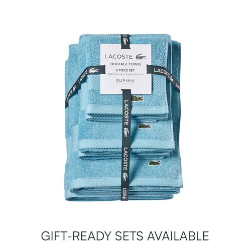 Lacoste Heritage Supima Cotton Wash Cloth 13x13 Celestial