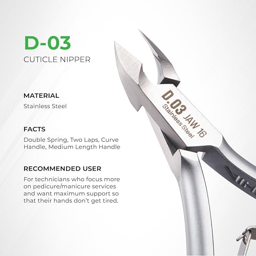 Nghia D-03 Stainless Steel Cuticle Nipper - Jaw 14 Precision Trimmer