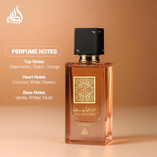 Lattafa Ana Abiyedh Coral Unisex Eau de Parfum, 2.0 oz