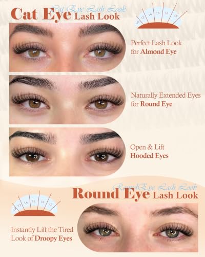 Wispy Lash Clusters D Curl Natural Look 10-18mm