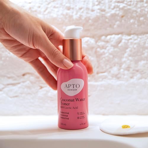 APTO Coconut Water Toner w/Lactic Acid: Daily Hydrating, Clarifying & Exfoliating Facial Toner for Skin That's Smooth, Fresh & Revitalized, 4 fl. oz.