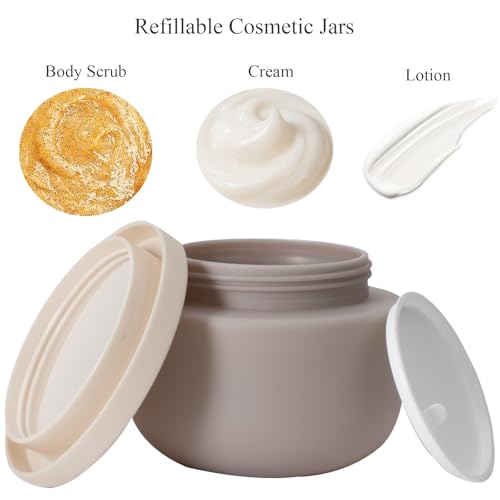 Qeuly 8.8 oz Plastic Jars with Lids - 2 Pcs Leakproof Containers