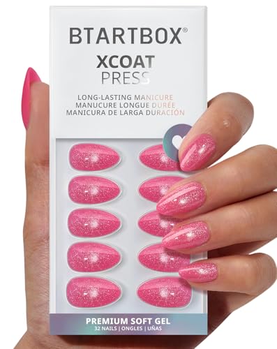 BTArtbox Press On Nails Watermelon Slush Cateye XS 32Pcs