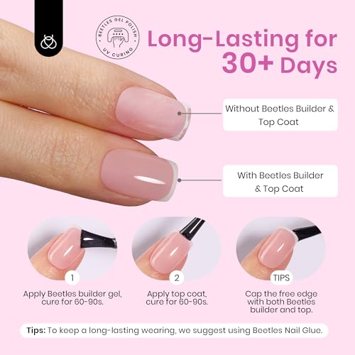 Beetles Short French Tip Press-On Nails 224 Pieces for Manicure