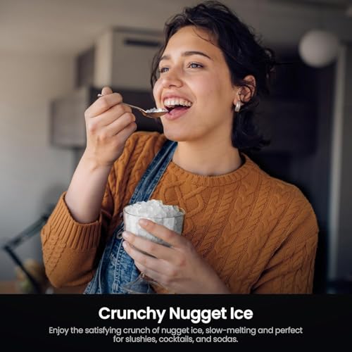 Kismile Portable Nugget Ice Maker - 35lbs/Day, Self-Cleaning