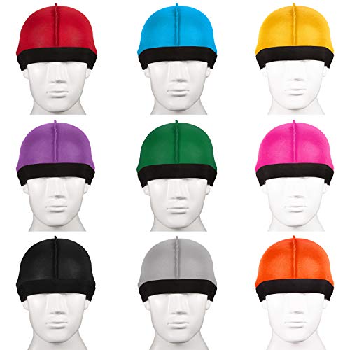 SATINIOR Men's Silky Wave Caps - 9-Pack Elastic Band Wave Hats for Men