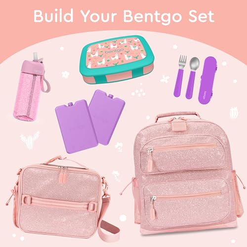 Bentgo Kids Prints Leak-Proof, 5-Compartment Bento-Style Kids Lunch Box - Ideal Portion Sizes for Ages 3-7, Durable, Drop-Proof, Dishwasher Safe, & Made with BPA-Free Materials (Llamas)