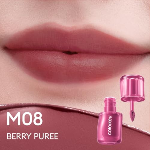 COLORKEY Milk Fog Lip Mud, Hydrating & Long-Lasting Lip Mud with Soft Matte Finish, Non-Sticky, Moisturizing, Smudge-Proof, Suitable for All Skin Tones, Enriched with Natural Ingredients (M08)