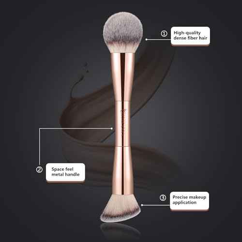 Foundation Brush & Concealer Brush - Multi-Use Dual Ended Makeup Contour Brush for Cream, Liquid, Powder
