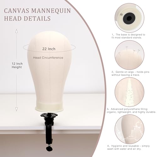 22" Canvas Wig Head with 61" Adjustable Tripod Stand