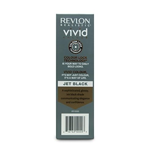 Revlon Realistic Vivid Colour Protein Infused Permanent Color Hair Dye with Color Lock Technology, Jet Black 110ml