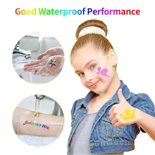 Temporary Glitter Tattoo Kit - 24 Colors, 120 Stencils, Kids & Adults