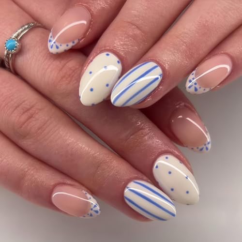 24pc Short Oval Press On Nails Kit with Adhesive Tabs