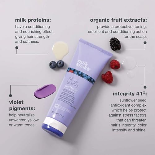 milk_shake Silver Shine Purple Shampoo 10.1 Fl Oz + Silver Shine Purple Conditioner 8.4 Fl Oz - Blonde Shampoo and Conditioner for Brassy Hair