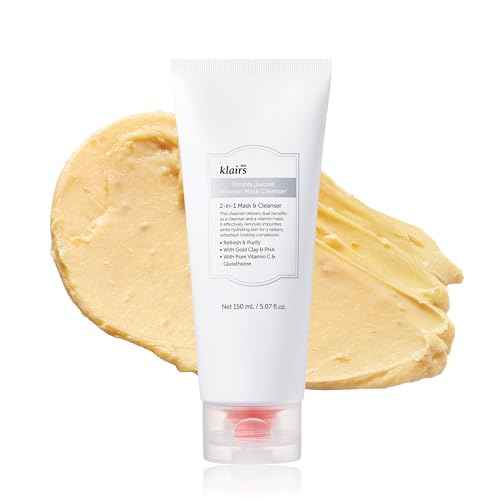 DearKlairs Freshly Juiced Vitamin Clay Mask Cleanser, Deep Pore Wash, Clear Radiant Skin, Tangerine Peel Powder, PHA, Niacinamide 5.07 Fl Oz (Pack of 1)