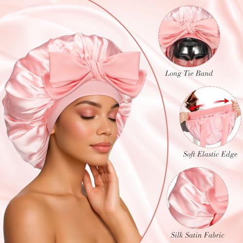 Double-Layer Satin Sleep Bonnet for Curly Hair