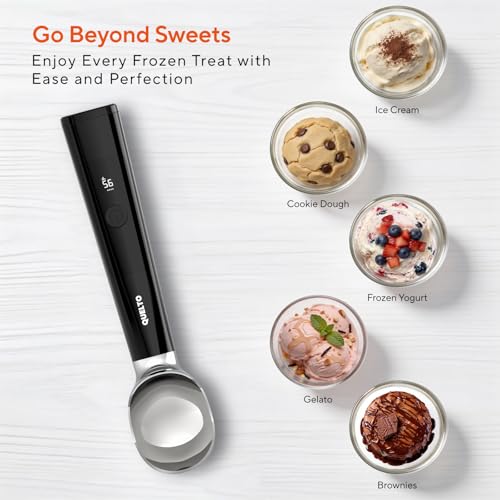 Rechargeable Heated Ice Cream Scoop with LED Display - 3 Warming Modes