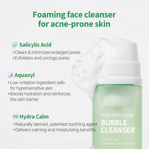 PONGDANG Pore Deep Clean Bubble Cleanser | 5.11 fl. oz | Acne-prone & Sensitive Skin Formula