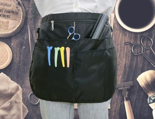 Bafelia Barber Apron with 7 Pockets, Waterproof and Bleach-proof Hair Stylist Apron for Men Women, Hairdresser Apron for Salon, Cosmetology, Barber