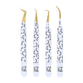 M LASH Tweezers for Eyelash Extensions (Set of 4) - Professional Lash Extension Tweezers - Fiber Tip, Japanese Steel, Diamond Grip Eyelash Extension Tweezer set (WL)