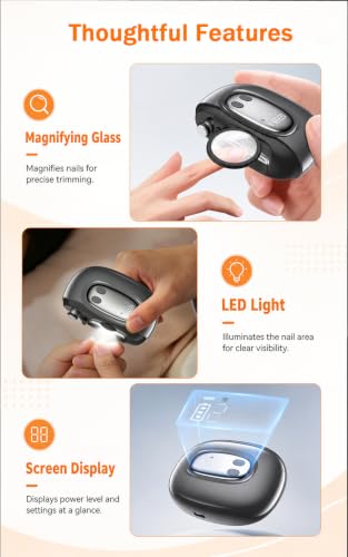4-in-1 Electric Nail Clipper with LED & Magnifier