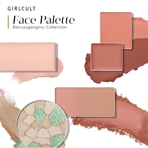 GIRLCULT 5-in-1 Cream Face Palette with Blush, Contour & Highlighter