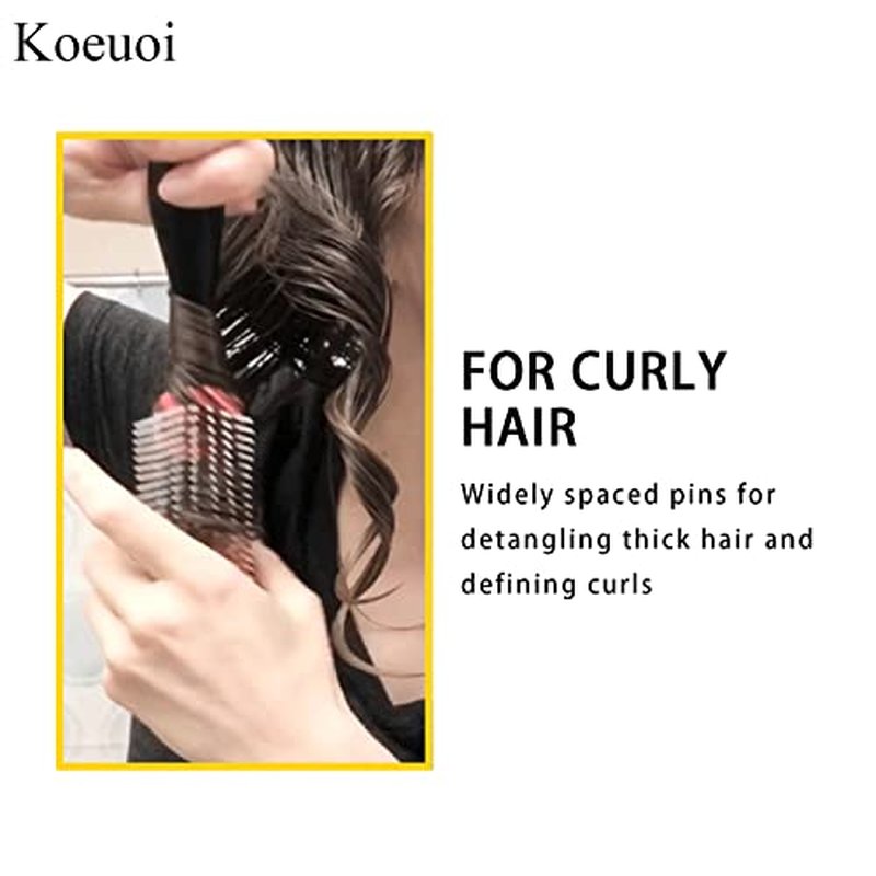 9-Row Curly Hair Brush for Detangling & Styling
