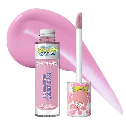 wet n wild SpongeBob Underwater Wonder Liquid Blush, Buildable Shimmery Gel Formula with Seamless Blend & Matte Finish ? Rock Star