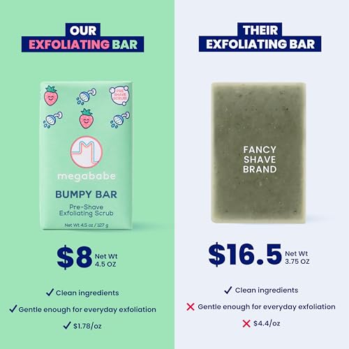 Megababe Bumpy Bar Pre-Shave Exfoliating Scrub, 4.5 oz