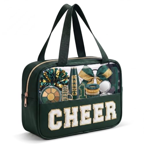 KYTACCU Cheer Makeup Bag with Chenille Letter Design - Travel Pouch for Competitions