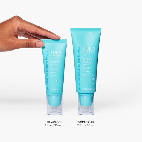 TULA Skin Care Face Filter Blurring and Moisturizing Primer - Evens the Appearance of Skin Tone & Redness, Hydrates & Improves Makeup Wear