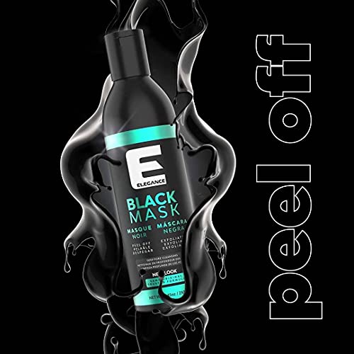 Elegance Peel Off Mask, 8.45 Oz, Black Face Mask with Charcoal, Facial Mask that Eliminates Blackheads, Removes Impurities and Restores your Skin (Pack of 2)