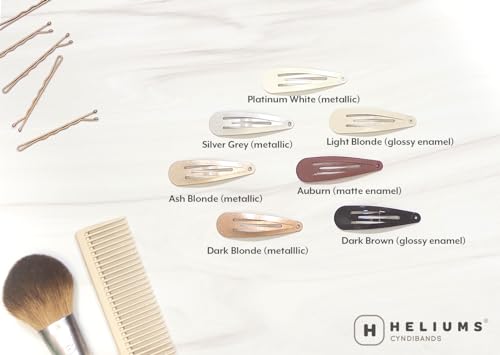 Heliums 2 Inch Snap Clips - Light Blonde Off White - 12 Count, Metal Hair Barrettes for Women, Thin Hair and Kids, Enamel Matte Finish Blends with Hair Color