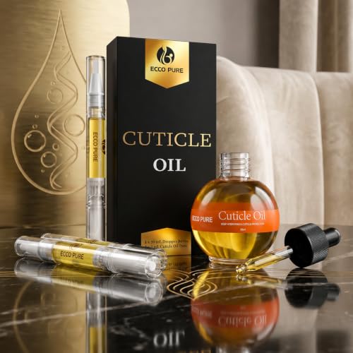ECCO PURE Cuticle Oil Care Set - 30ml Dropper Bottle & 2 Travel Pens
