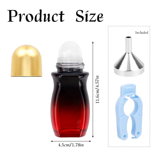 50ml Refillable Glass Roller Bottle for Essential Oils & Perfume with Gold Cap