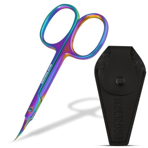 BROWBLOOM Precision Curved Cuticle Scissors & Storage Case - Stainless Steel