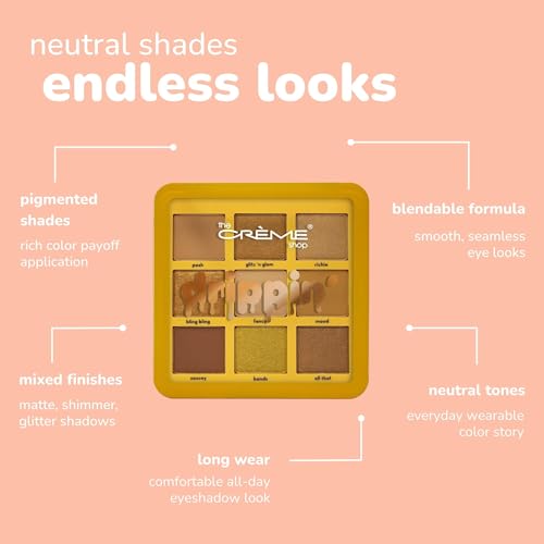 The Crème Shop 9-Color Eyeshadow Palette | Neutral Nude Brown