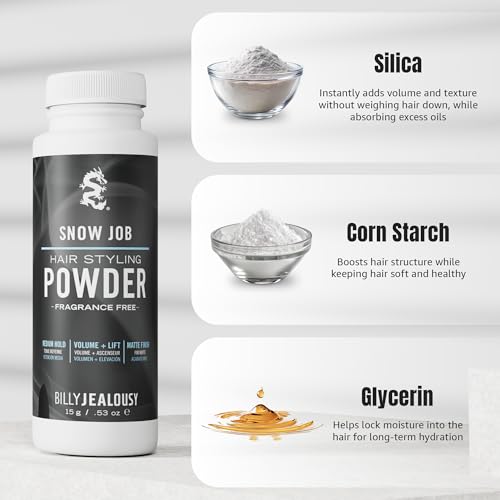 Billy Jealousy Snow Job Hair Styling Powder for Men - Volume & Texture