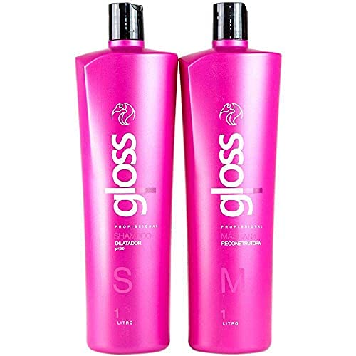 Fox Gloss Brazilian Keratin Treatment 2L | Progressive Brush | Straightening & Smoothing System | Volume Reducer | 100% Straight Hair | Frizz Free